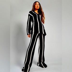Boohoo stripped knitted co-ord set